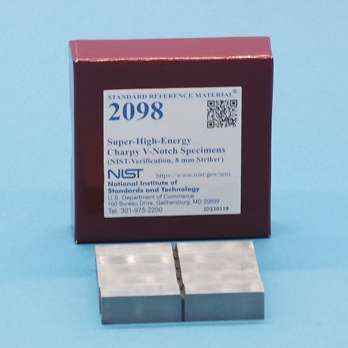 SRM 2098  超高能量Charpy V-缺口樣本(NIST-驗證，8毫米射手)